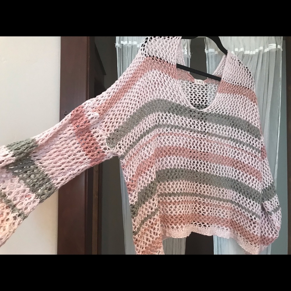Pol open weave knit oversized top